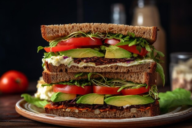 Vegan sandwich delicious and nutritious