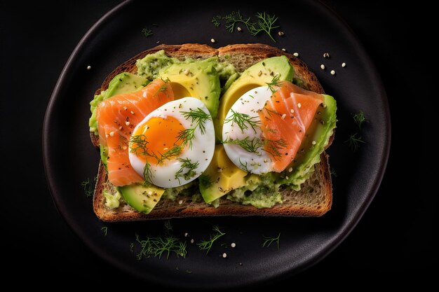 Vegan sandwich egg salad cucumber on wooden table