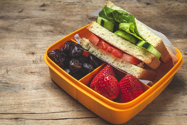 Vegan Sandwich in plastic container