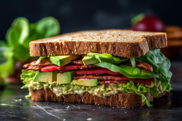 Vegan sandwich light and healthy