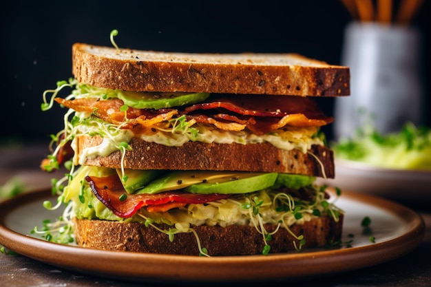 Vegan sandwich light and healthy