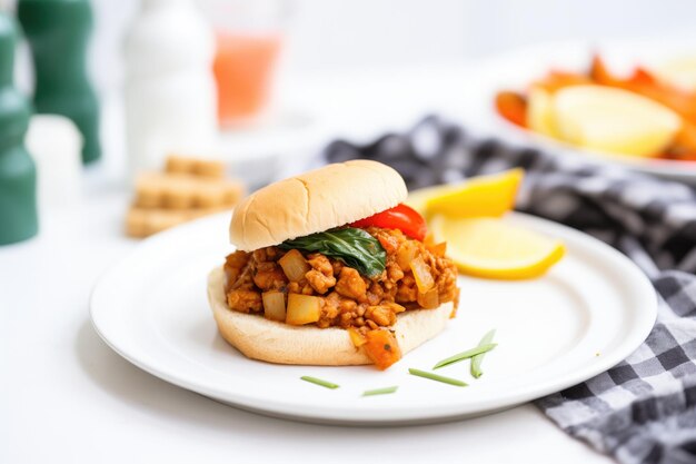 Photo vegan sloppy joe with lentils clear label visible