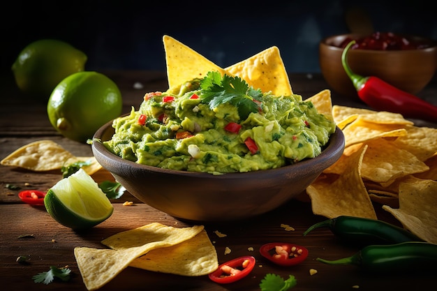 Vegan Snack Guacamole and Tortilla Chips