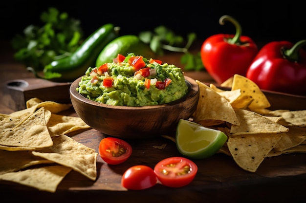 Vegan Snack Guacamole and Tortilla Chips