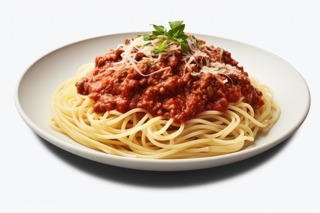 Foto vegan spaghetti bolognese su sfondo trasparente isolato png