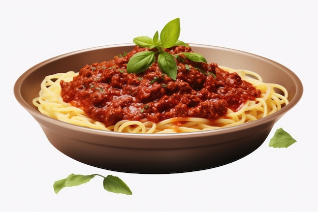 Vegan Spaghetti Bolognese On Isolated Transparent Background