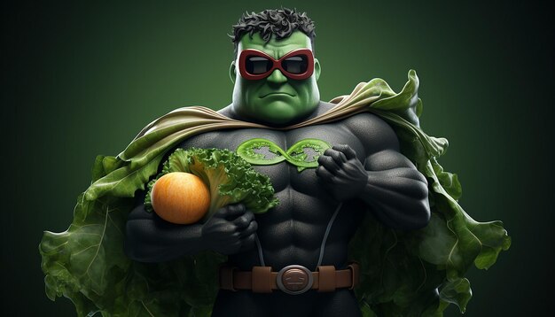 vegan superhero 3D Character