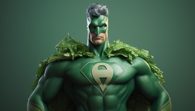 vegan superhero 3D Character