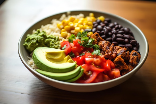 Foto veganistisch burrito bowl-dinerrecept