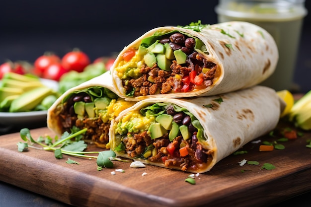 Veganistisch ontbijt Burrito gezonde maaltijd