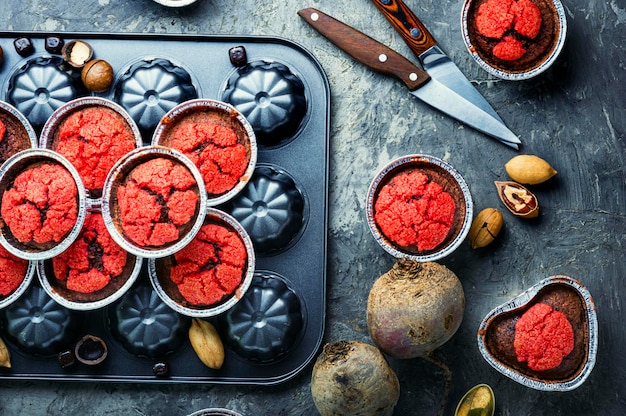 Veganistische beetmuffins
