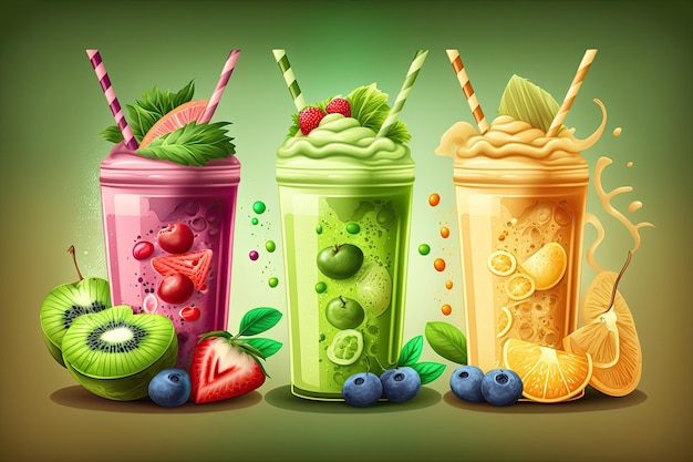 Veganistische fruit- en groentesmoothies