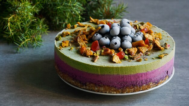 Foto veganistische rauwe cake