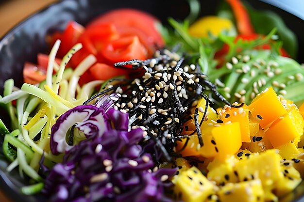 Foto veganistische salade met rijst