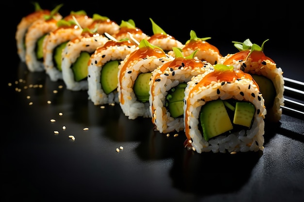 Veganistische sushibroodjes met avocado en komkommer