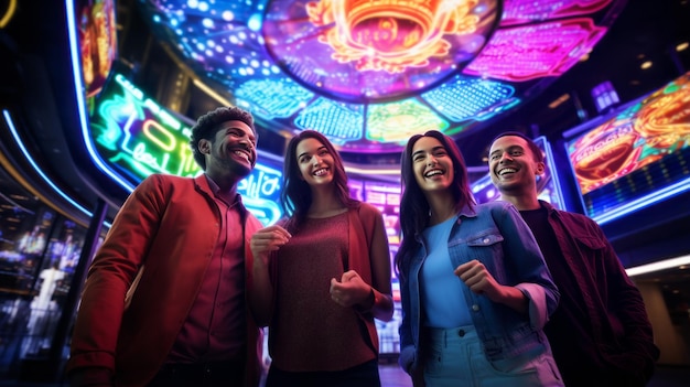 Vegas Nights A Neon Casino Gathering Boeiende 169 Visuele Pracht