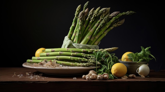 Photo vegetable asparagus on the table