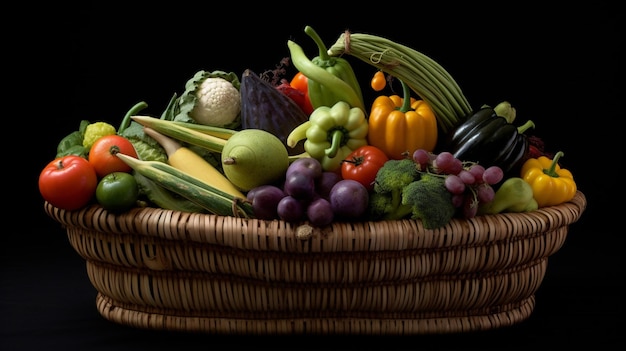 Photo vegetable big basket