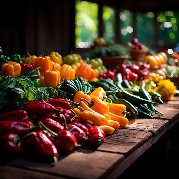 Vegetable counter in a store or market fresh eco products health care AI generated image