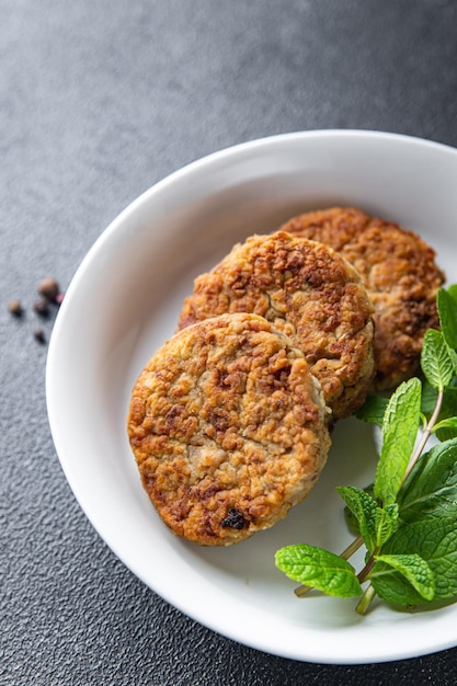 Vegetable cutlets healthy meal diet snack on the table copy space food background rustic