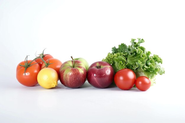 vegetable fresh fruits and vegetables isolated on white background