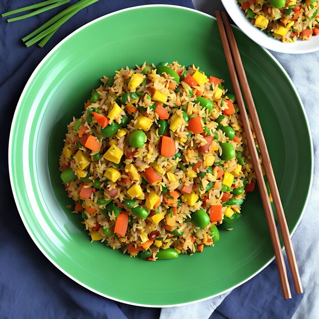 Vegetable fried rice generative art by ai