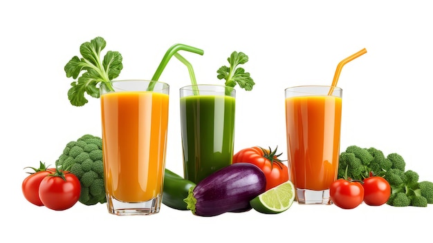 vegetable juice on isolated White background