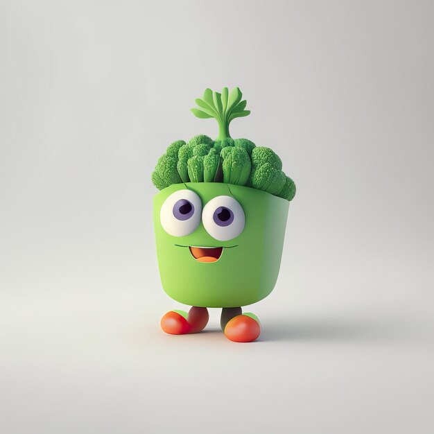 Foto personaggio mascotte vegetale ia generativa