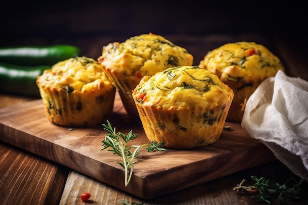 Vegetable muffin herbs Dish meal Generate ai