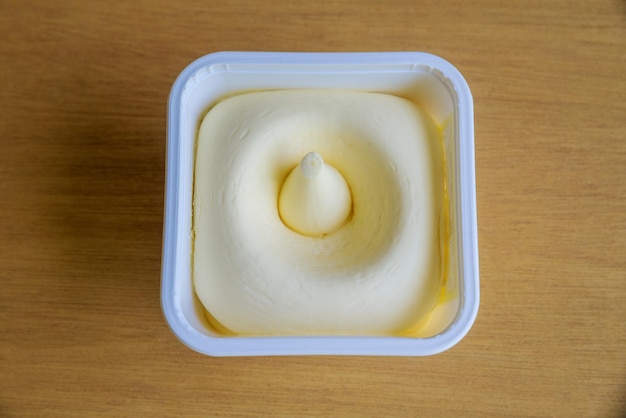 Vegetable oil spread in a plastic container