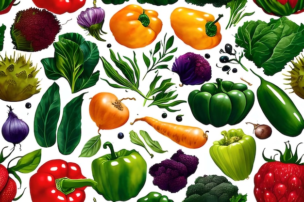 Vegetable pattern and texture background illustration watercolor seamless collection for fabric or any media print