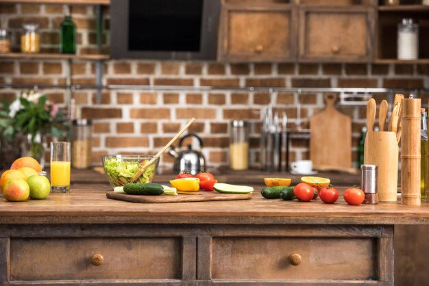 vegetable salad glass bowl fresh