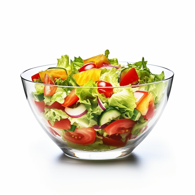 vegetable salad in the glass bowl