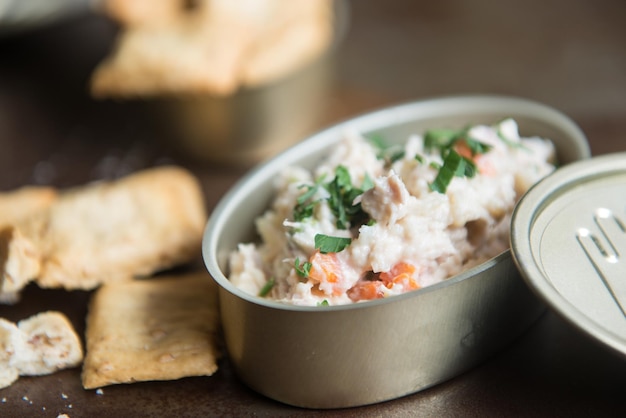 vegetable salad snack with potatoes called Russian salad in Spain