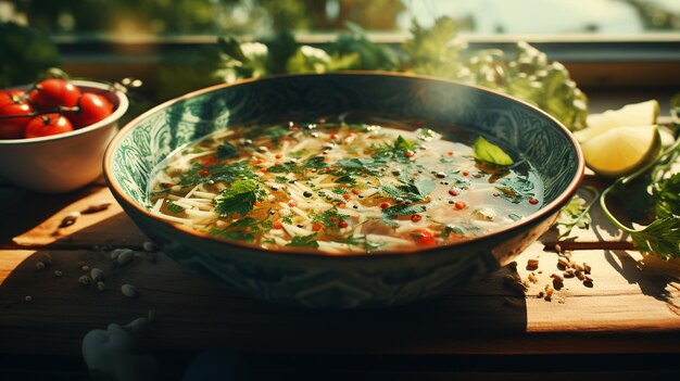 야채 수프 맛있고 맛있고 향기로운