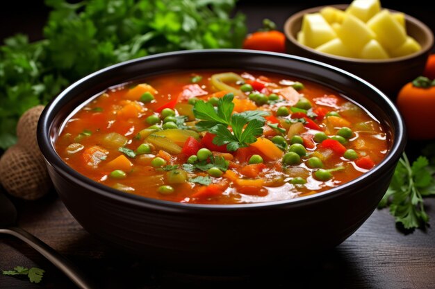 vegetable soup with parsley