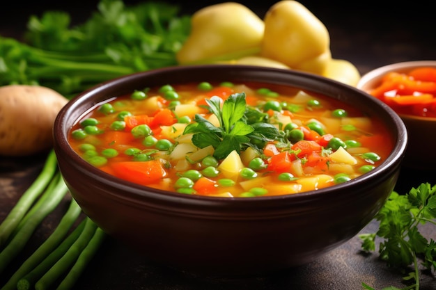 vegetable soup with parsley