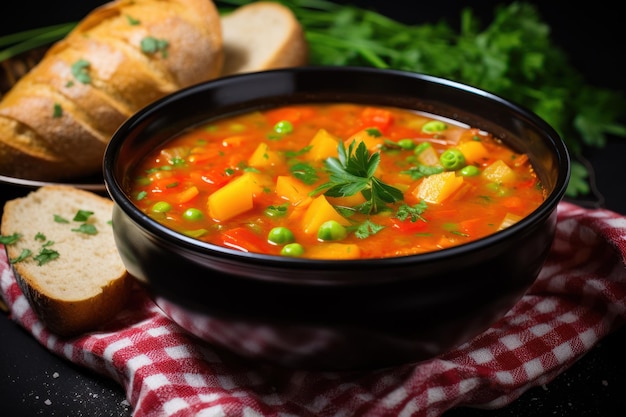 vegetable soup with parsley