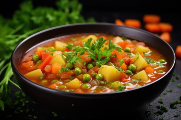 vegetable soup with parsley