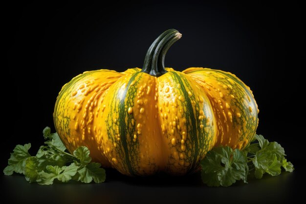 vegetable squash on isolated black background