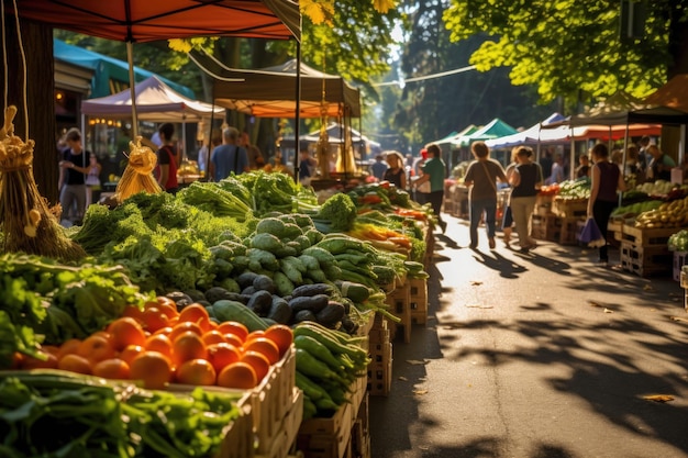 vegetable stalls on the street