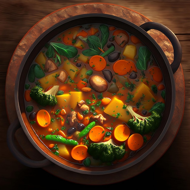 Vegetable stew in a pot