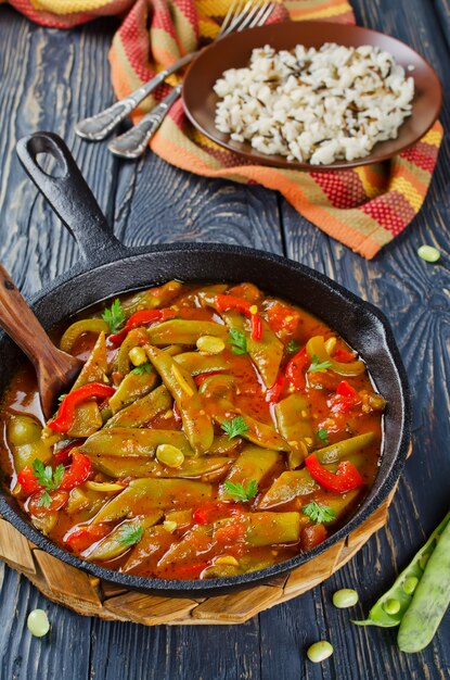 Vegetable stew with beans