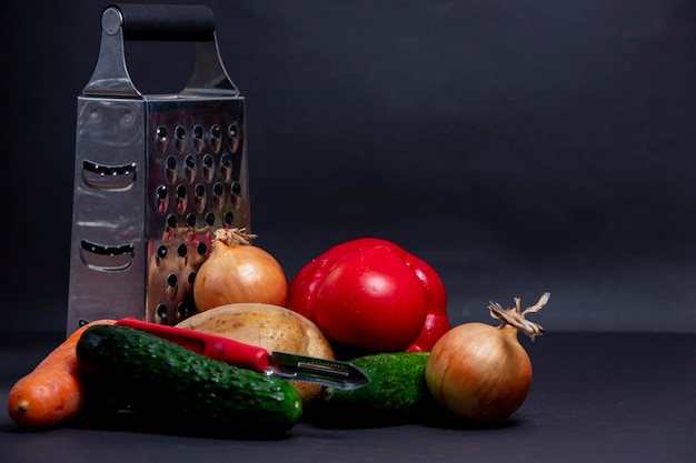 Vegetable still life. Vegetables on the table