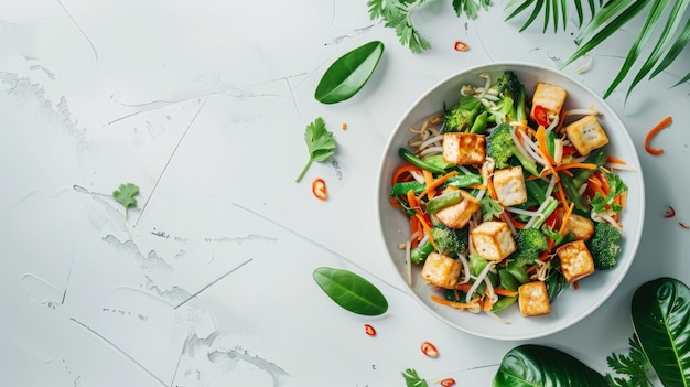 Vegetable stirfry with tofu and soy sauce