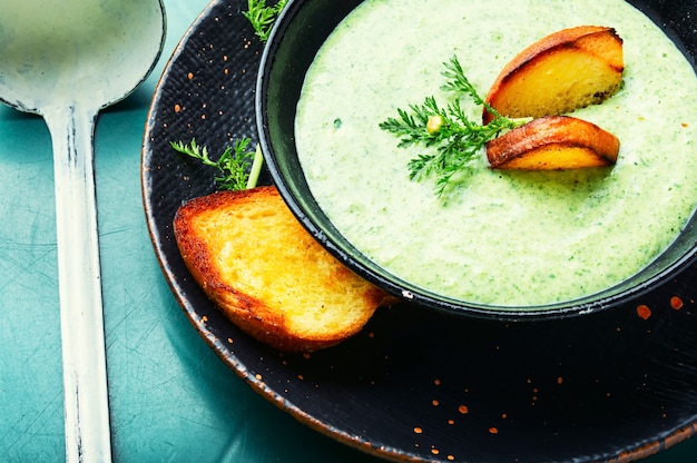 Vegetable summer soup, puree soup