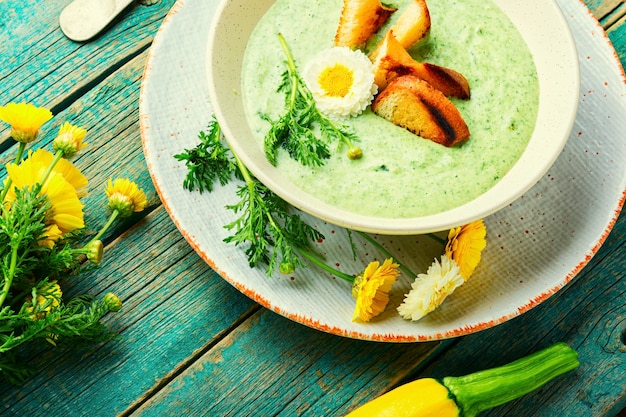 Vegetable summer soup, puree soup