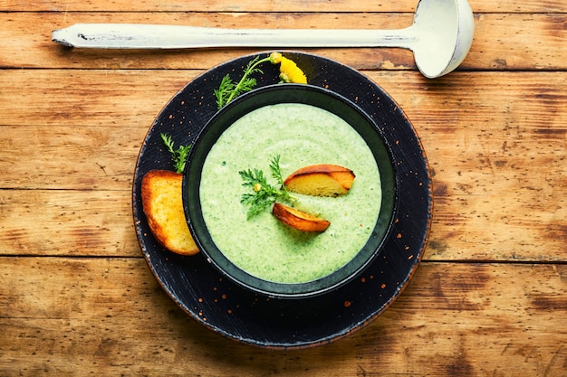 Vegetable summer soup, puree soup