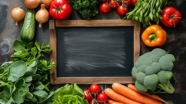 Vegetable Symphony on Chalkboard Stage