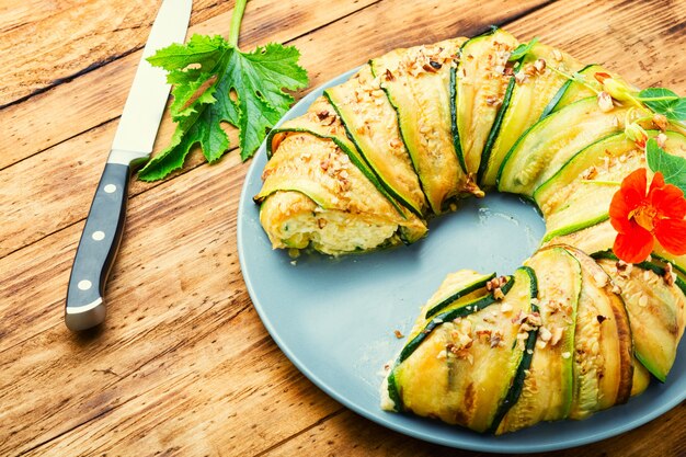 Vegetable terrine of zucchini